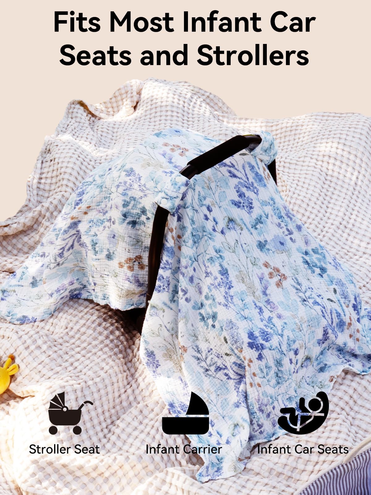 TILLYOU car seat cover with UV and insect protection in everyday travel