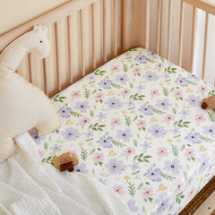 TILLYOU pattern closeup shows soft polyester texture for baby comfort.