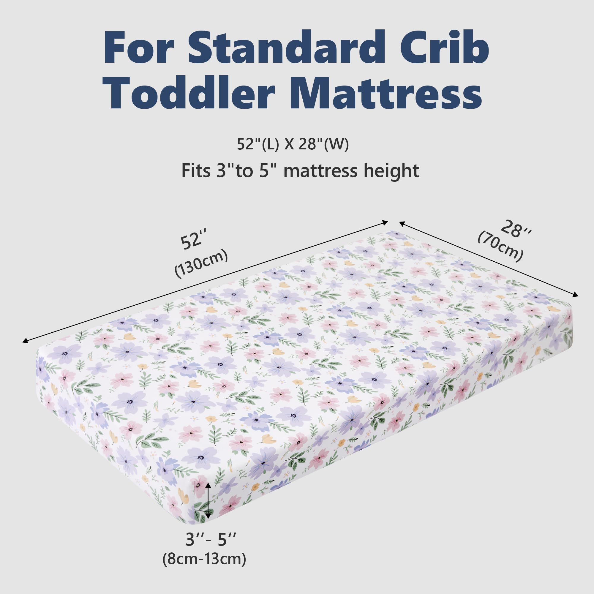 Fits standard 28x52 crib mattresses with a secure, slip-free feel.