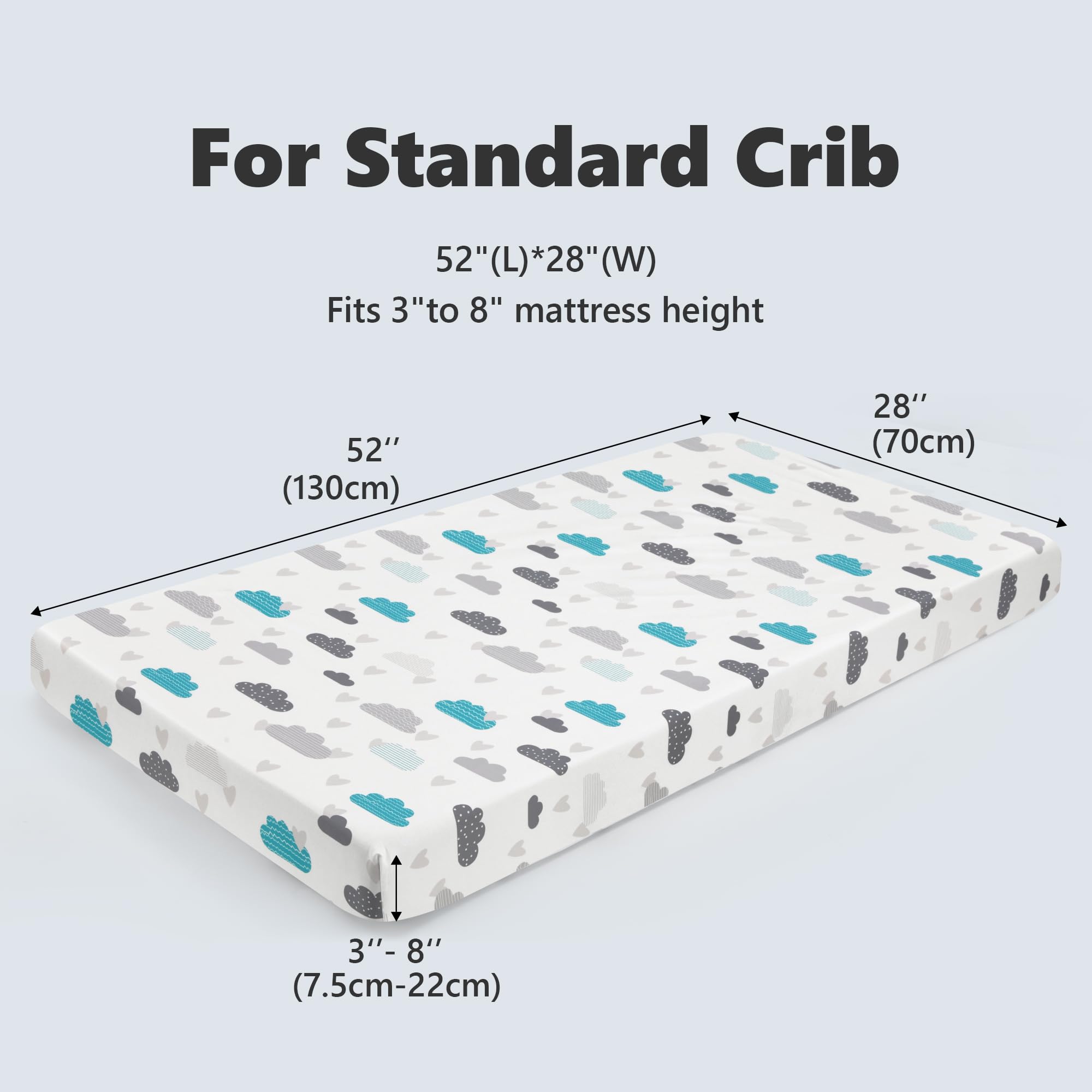 TILLYOU folded sheets on a crib show neat, compact storage.