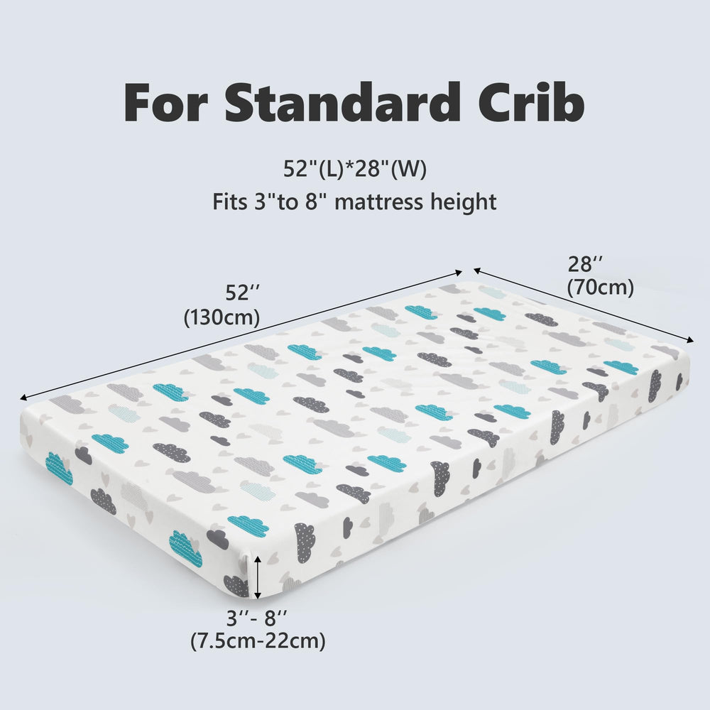 TILLYOU folded sheets on a crib show neat, compact storage.