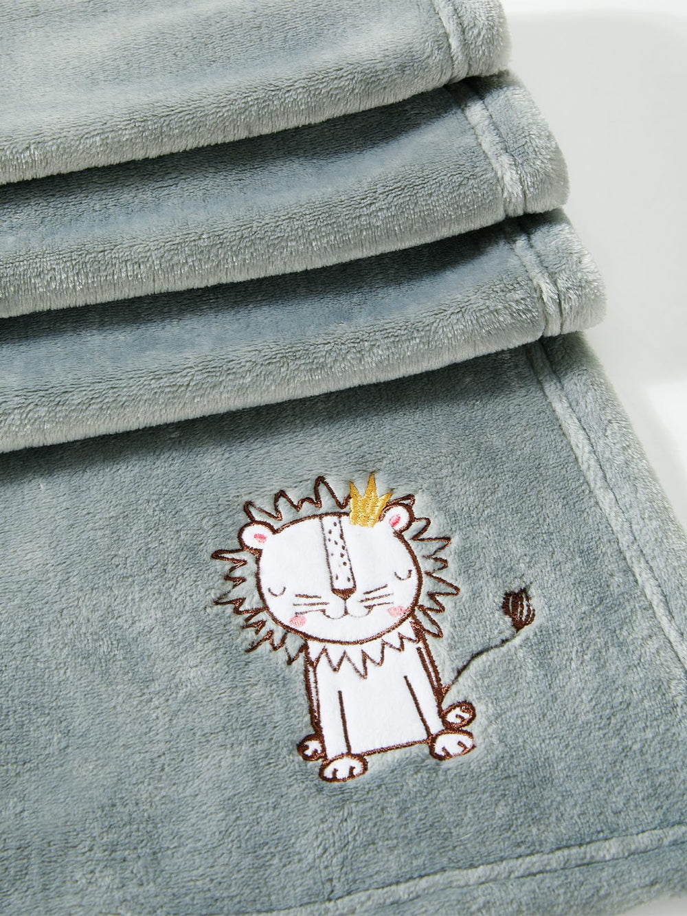 TILLYOU baby fleece blanket grey lion gift-ready pack for thoughtful baby gifts