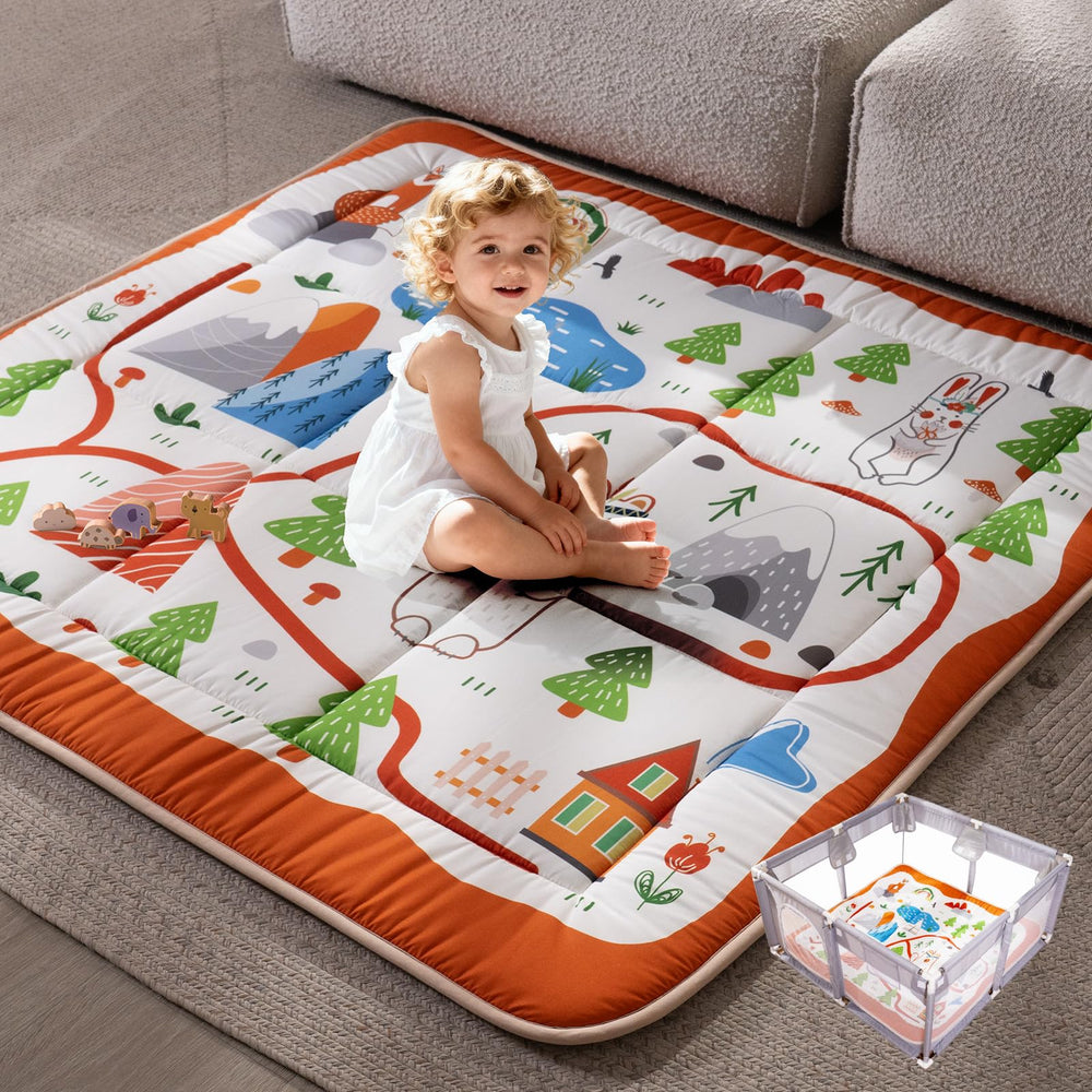 TILLYOU baby play mat 50x50 cushions tumbles for safer crawling.