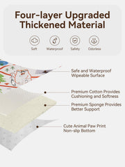 TILLYOU baby mat features non-slip bottom to stay put during play.