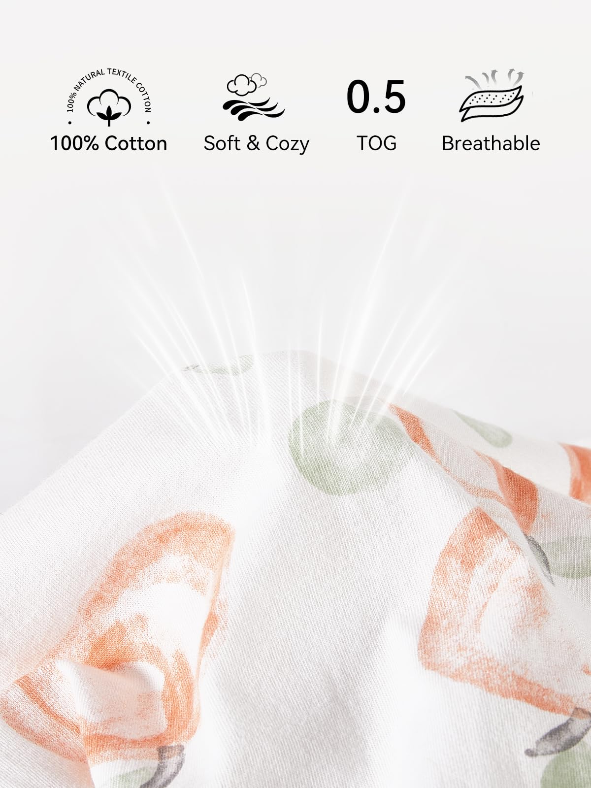 TILLYOU sleep sack highlights wide leg room for growing babies