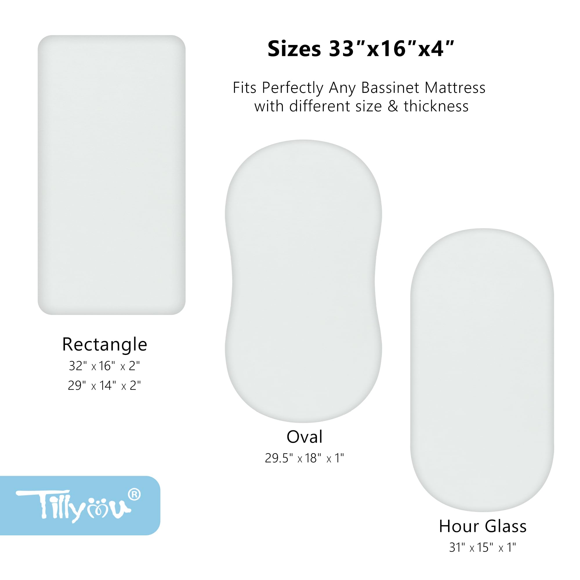 TILLYOU bassinet sheets are machine washable for easy care.