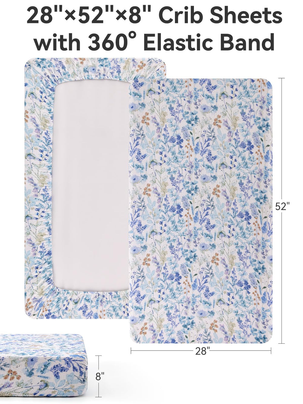 TILLYOU blue flower design complements nursery decor while providing versatile color options.