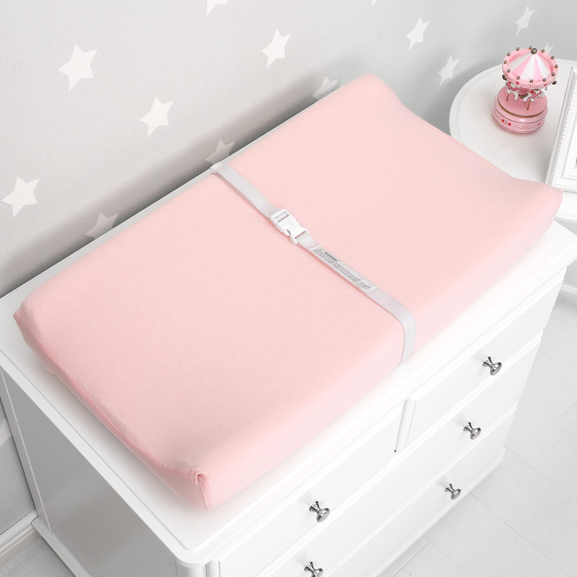 TILLYOU changing pad cover 32x16 contour fit ensures snug, non-slip protection.