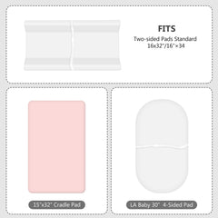 TILLYOU changing pad cover Peachy Pink fabric closeup highlights breathable jersey knit.