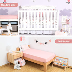 TILLYOU pink floral pattern demonstrates stylish crib decor with soft fabric