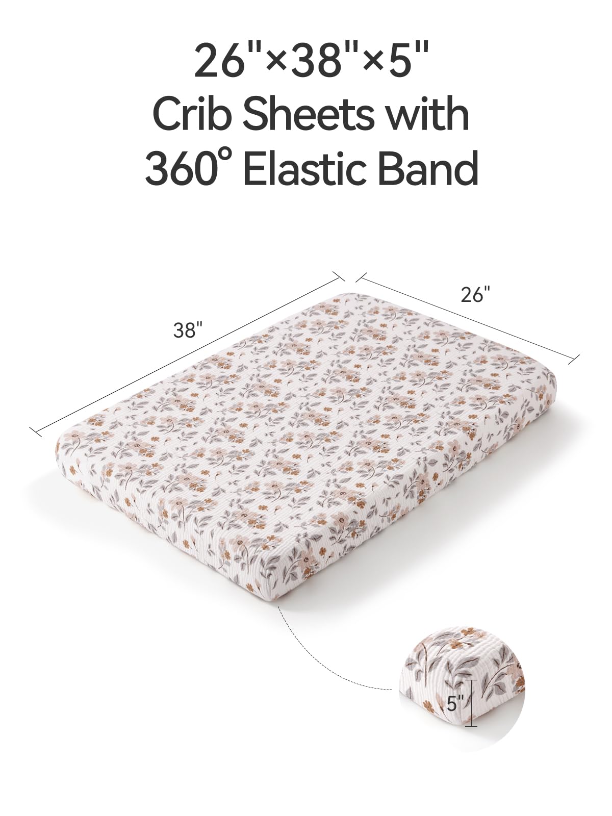 TILLYOU Hypoallergenic muslin sheet with non-toxic dyes for skin safety