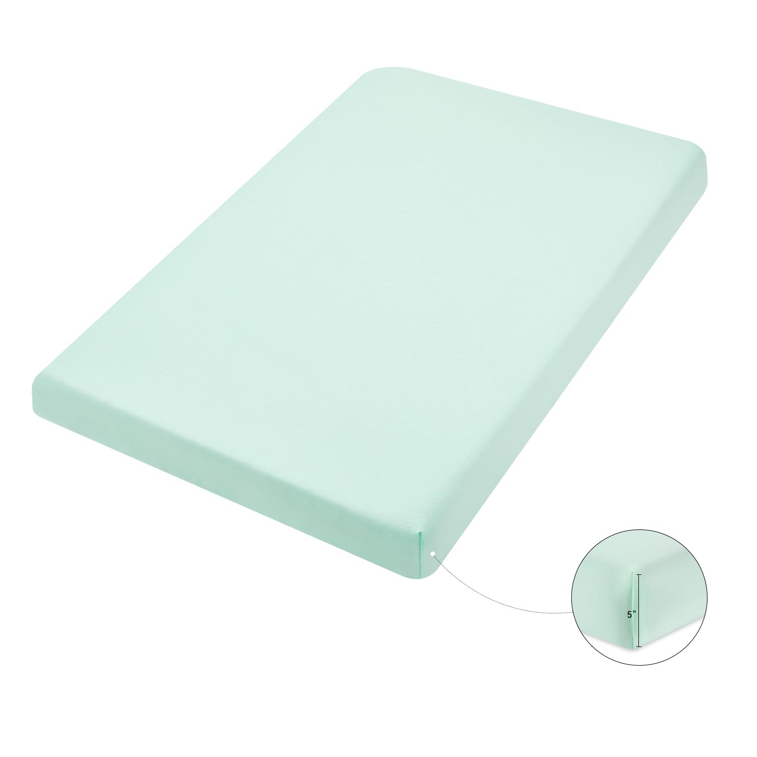TILLYOU mini-crib-fitted-sheet Light Green pattern demonstrates versatile floral design for any nursery