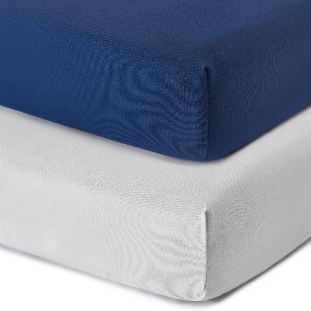 TILLYOU mini crib fitted sheet in soft jersey knit for baby-soft comfort