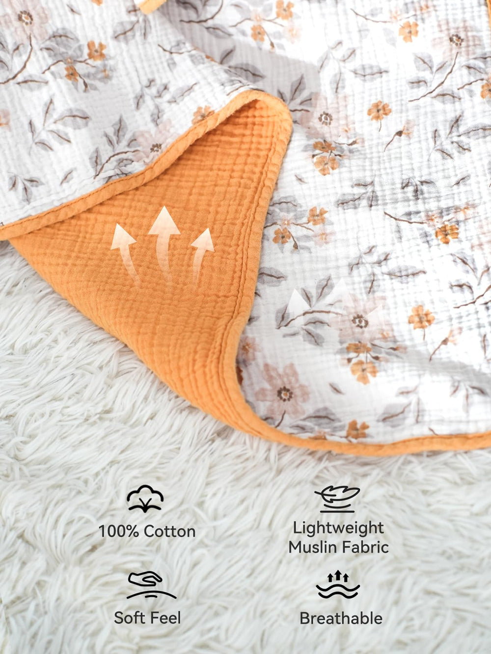 TILLYOU muslin blanket reversible design offers two styles in one