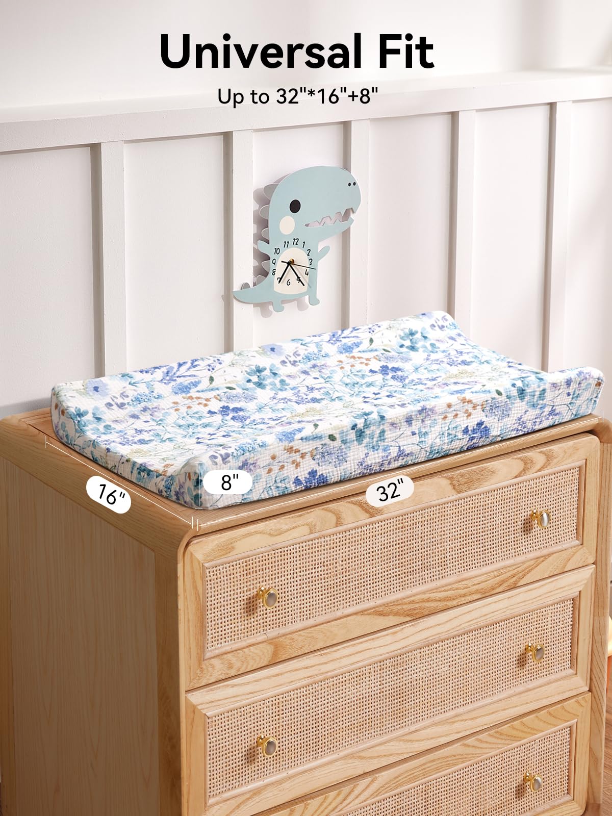 TILLYOU muslin changing pad cover universal fit demonstrates secure 32x16 inch coverage