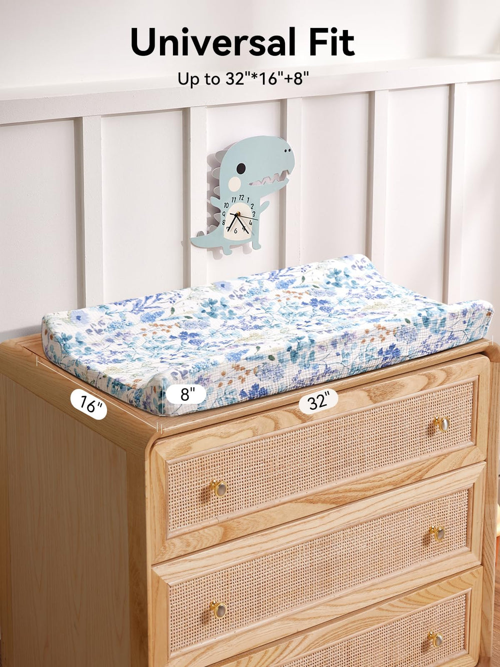 TILLYOU muslin changing pad cover universal fit demonstrates secure 32x16 inch coverage