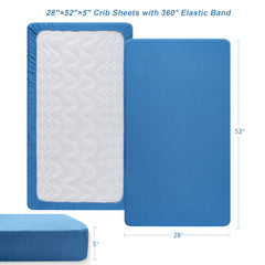 TILLYOU 52x28 mini-crib fit demonstrates snug elastic pockets