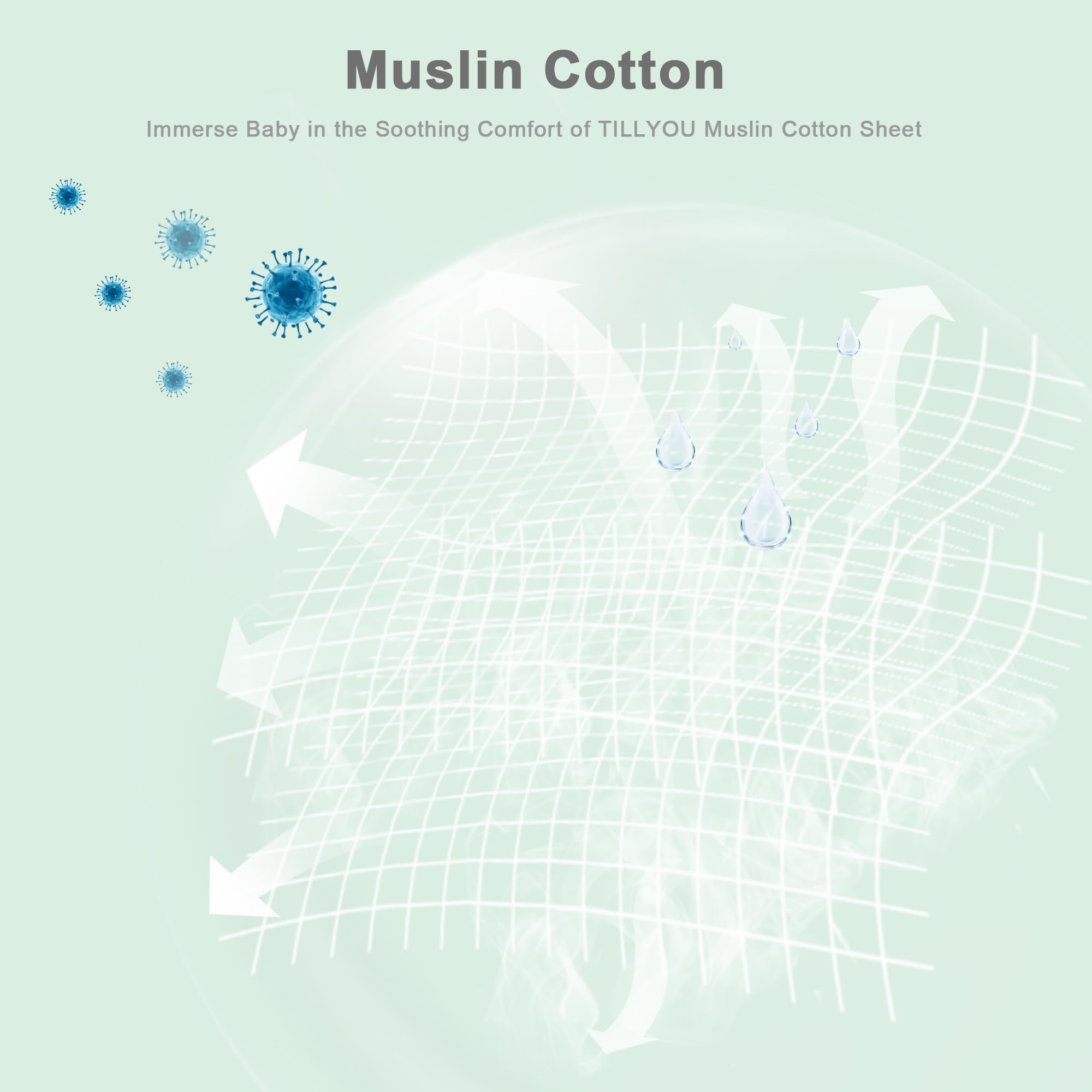 TILLYOU muslin crib sheet machine-wash-friendly for easy cleaning.