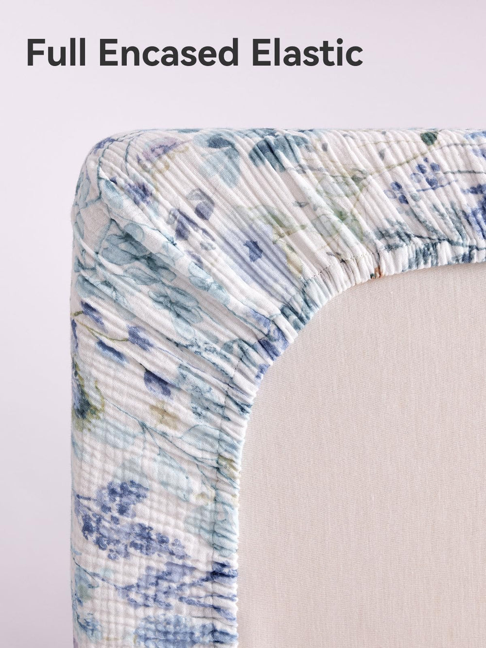 TILLYOU Muslin mini crib sheet wrinkle-free fit demonstrates quick bed changes