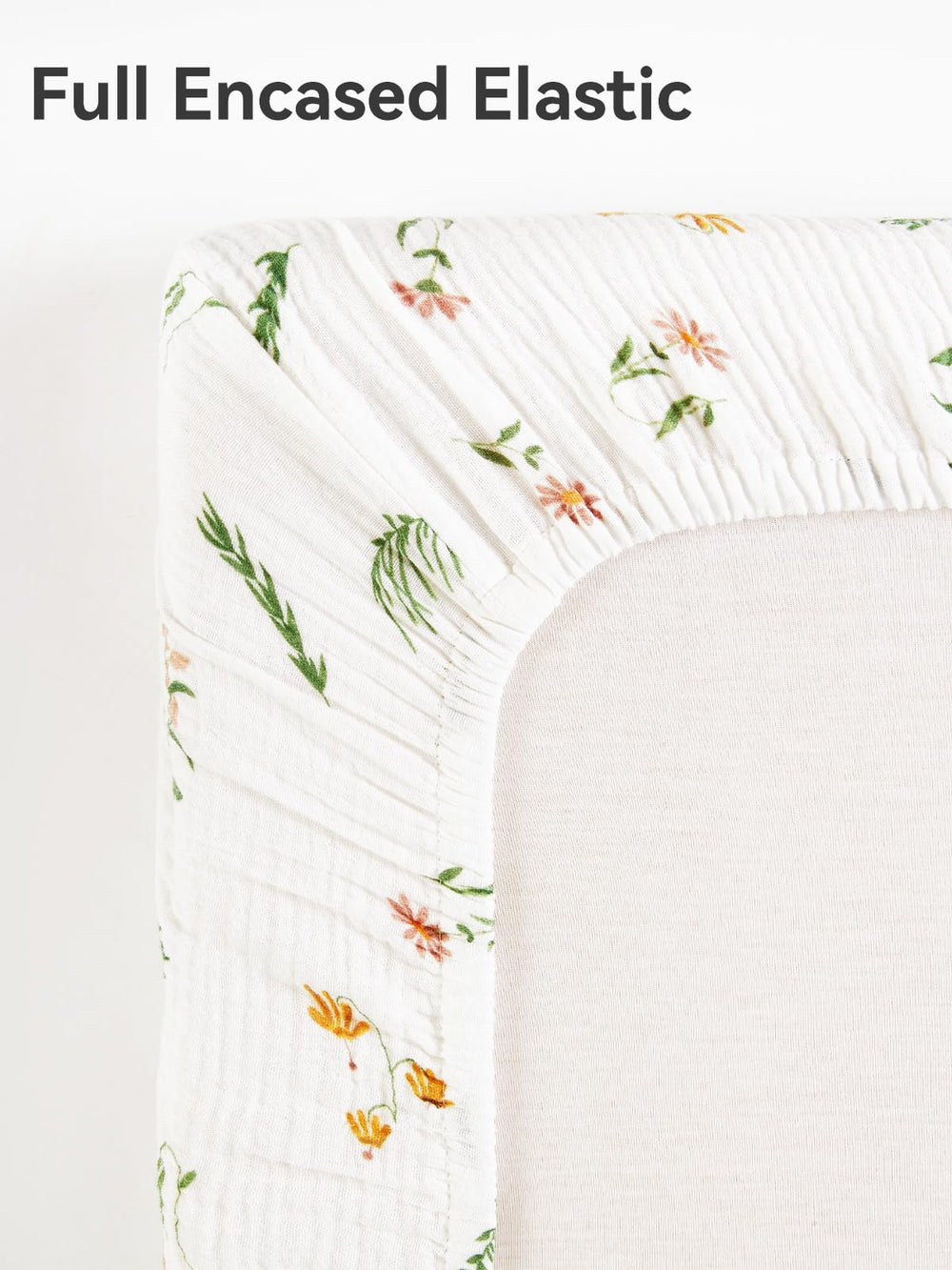 TILLYOU muslin mini crib sheets daisy color options for nursery style