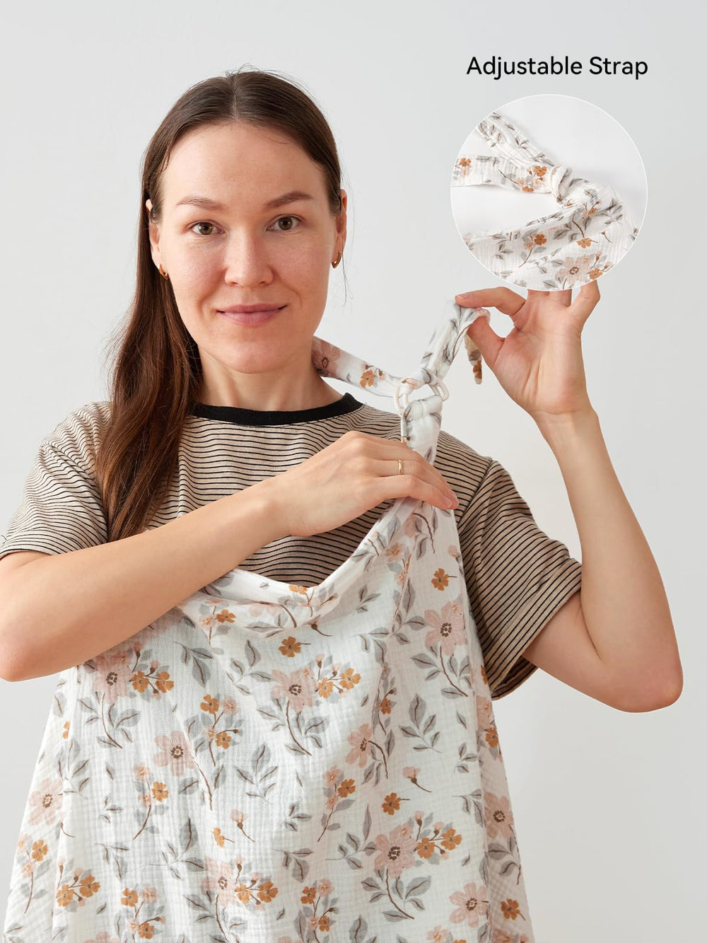 TILLYOU nursing cover with rigid hoop promotes air circulation for baby comfort