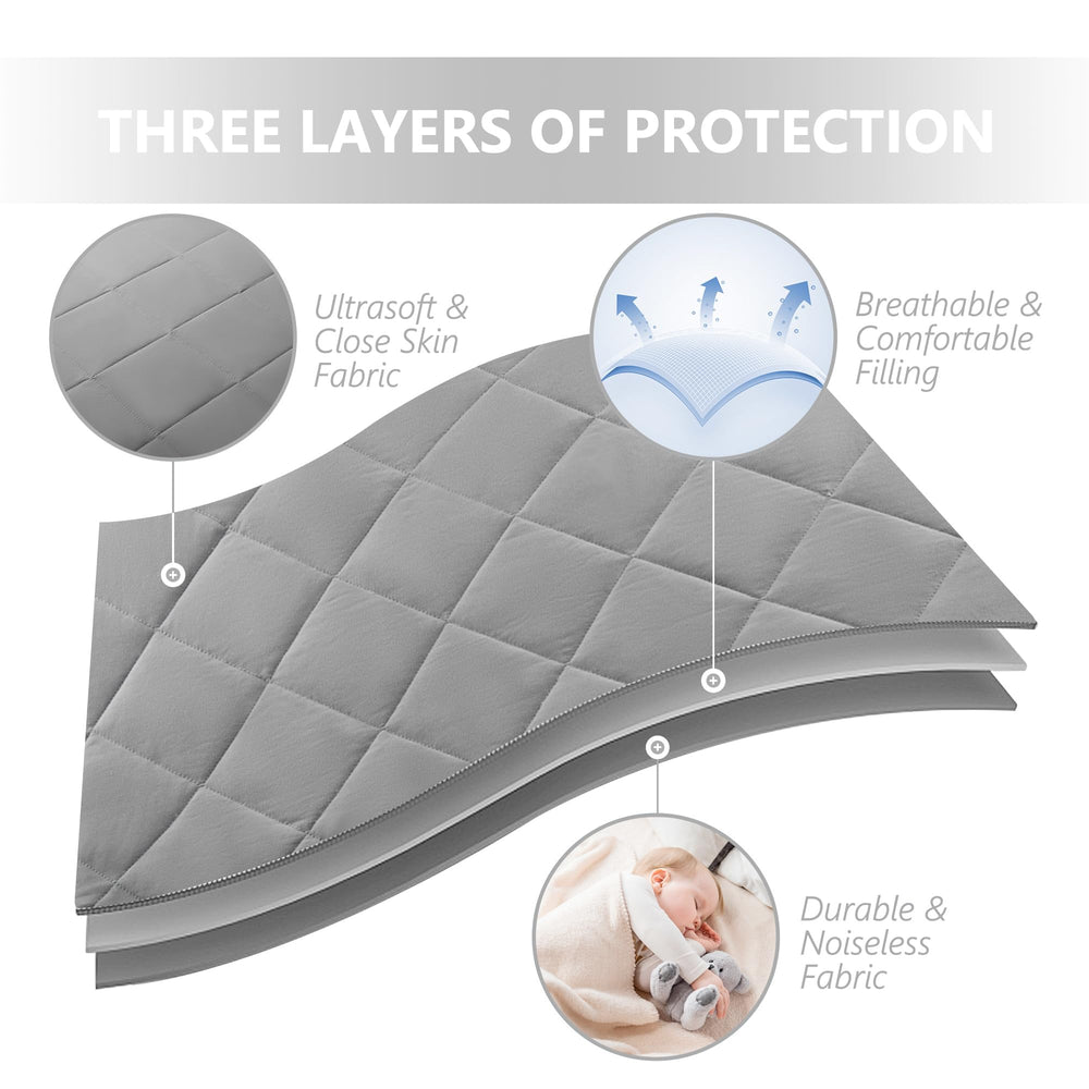 TILLYOU pack-and-play sheet 39x27-inch fit demonstrates snug mattress compatibility.