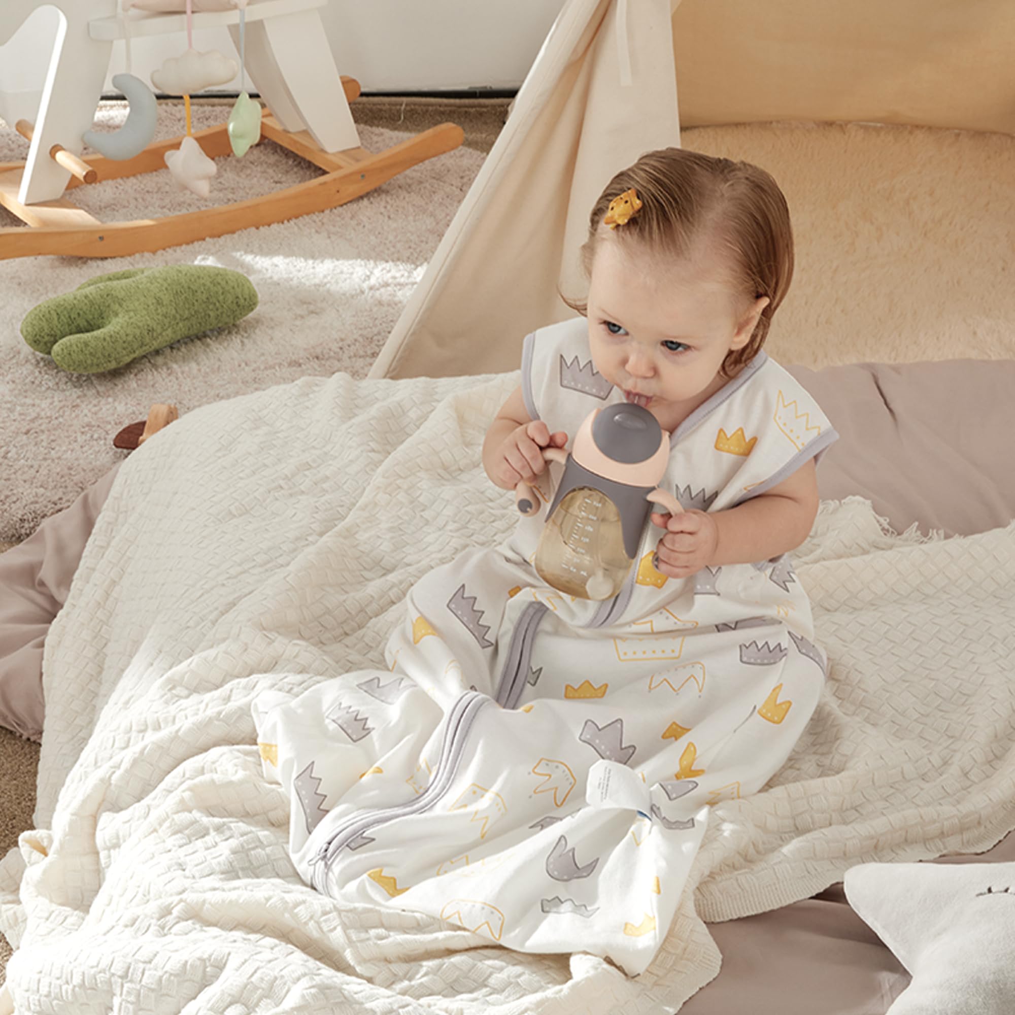 TILLYOU sleep sack 0.5 tog breathable cotton for warm nights
