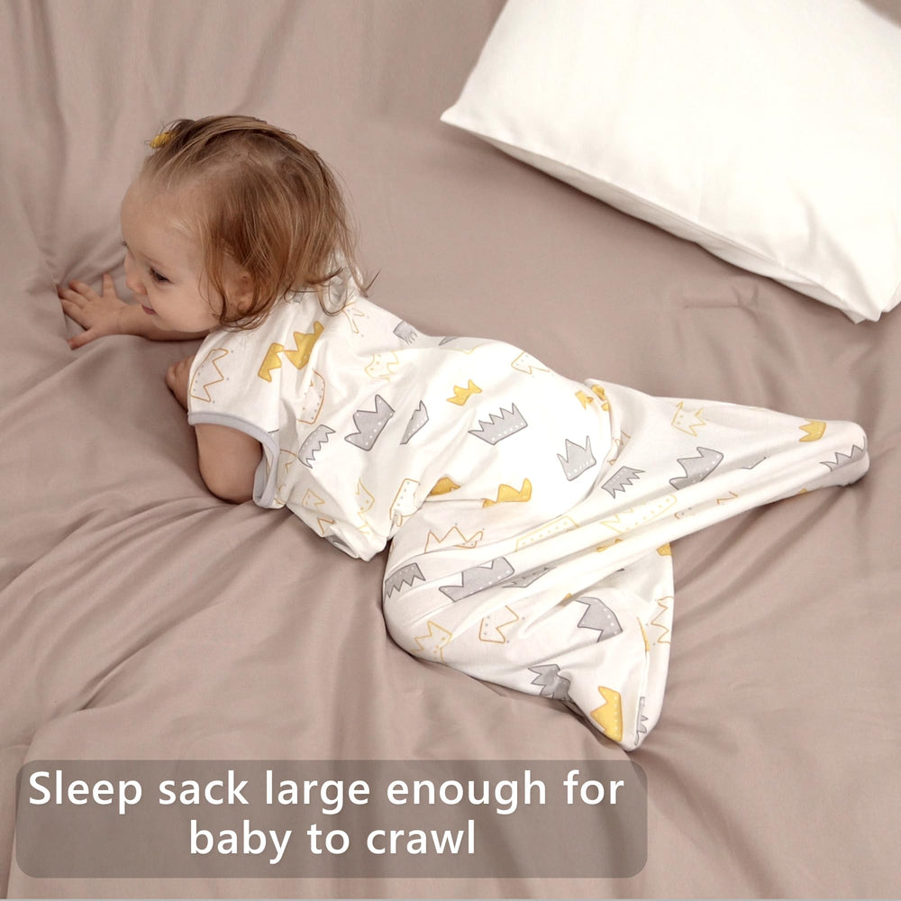 TILLYOU two-pack gray crown sleep sacks for convenient care
