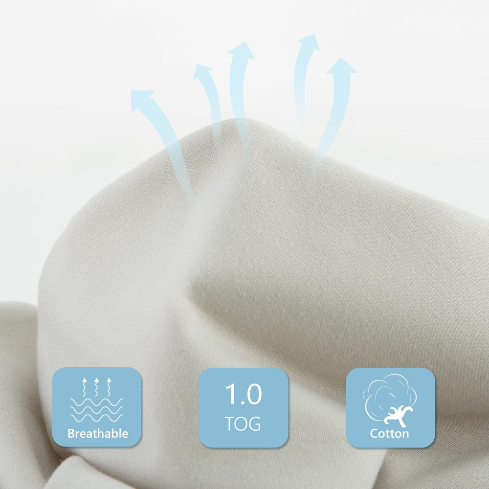 TILLYOU 1.0 tog lightweight design ideal for warm nights and soft sleep.