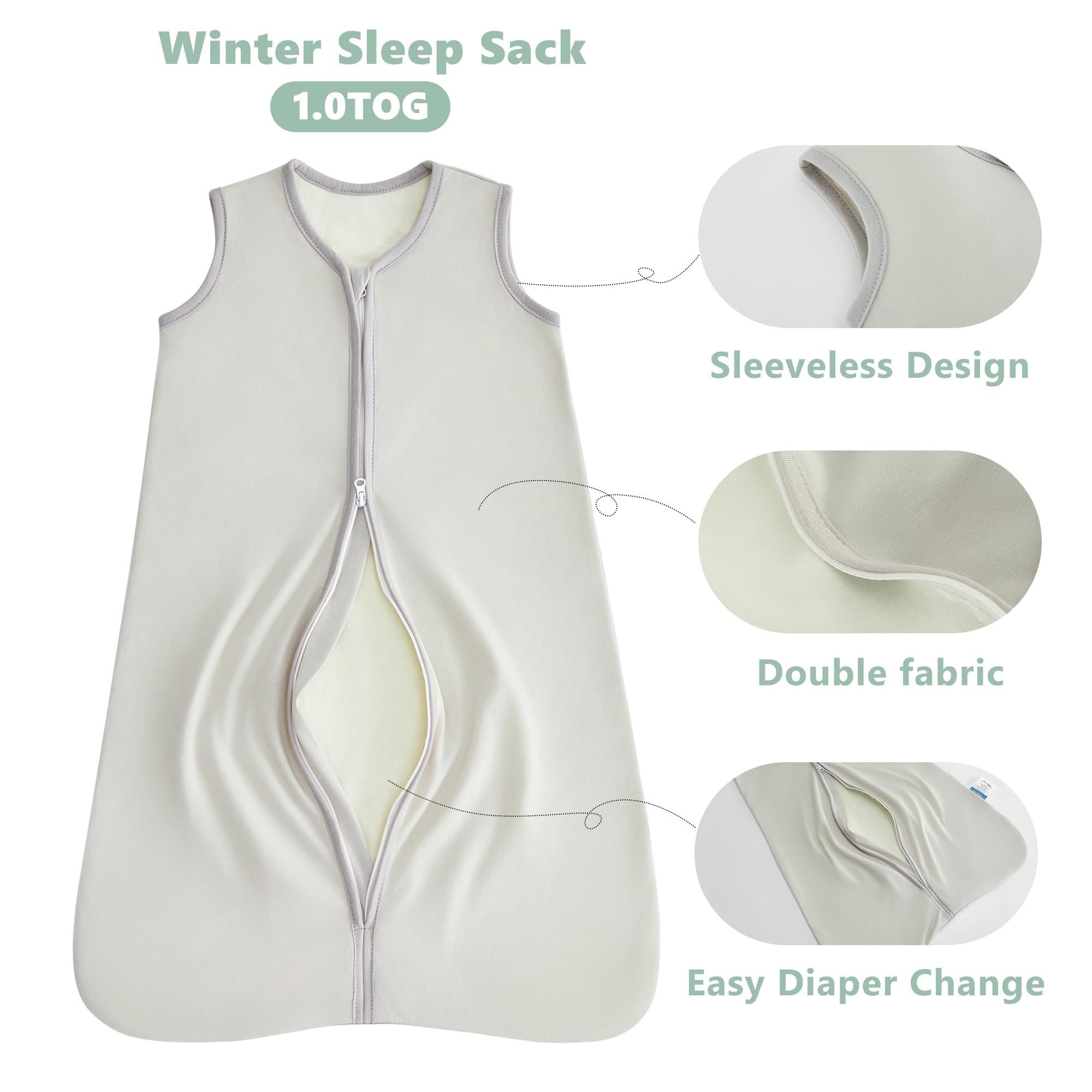TILLYOU gray sleep sack stays easy to care and resist fading after washes.