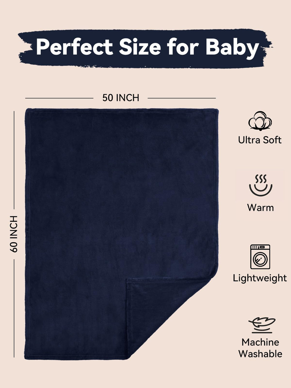 TILLYOU toddler blanket 50x60 size ideal for naps, daycare, and strollers.