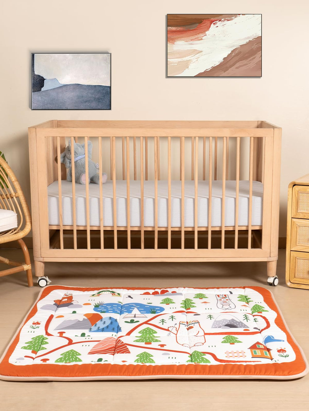 TILLYOU 50x50 mat folds for travel and easy storage.