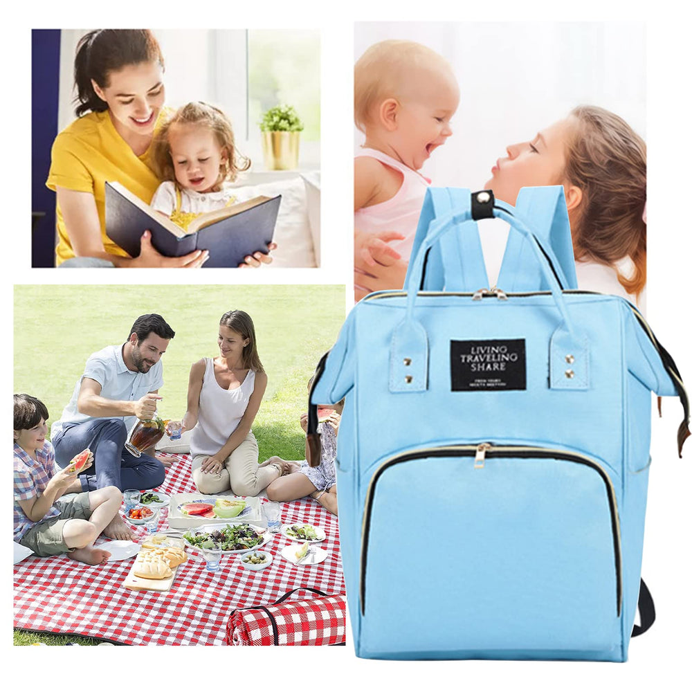 Timberer diaper bag interior pockets keep baby clothes and towels organized
