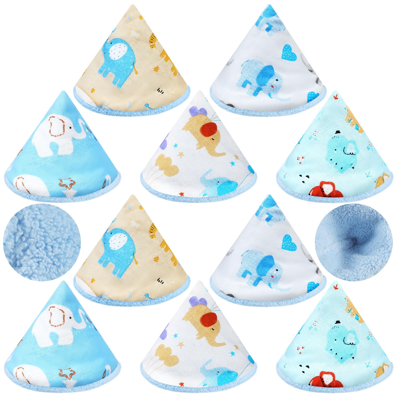Timgle coral velvet pee covers package shows ten-piece set with vibrant designs for easy diaper changes.
