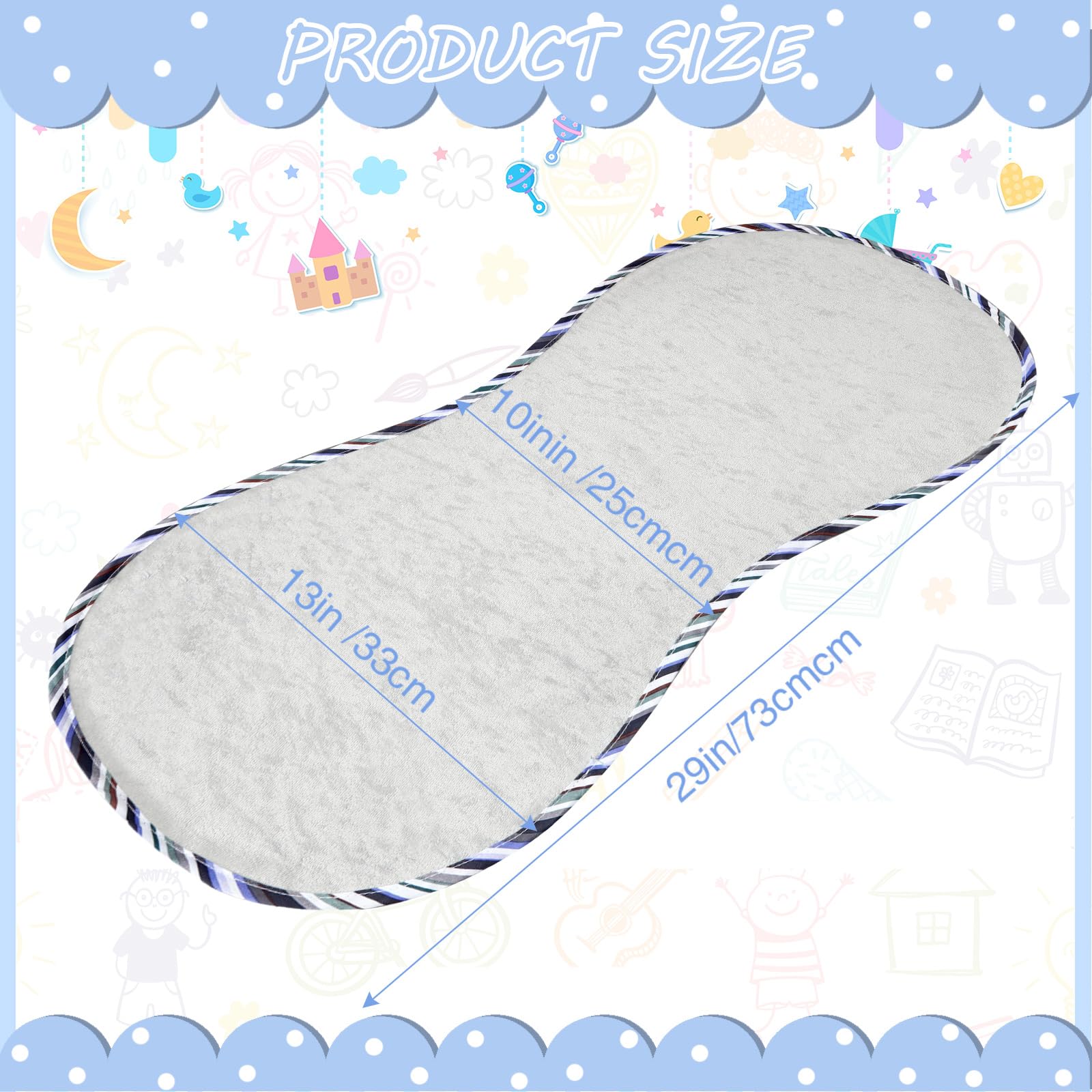 Timgle changing pad liner gray offers a soft surface and easy wipe-clean maintenance.