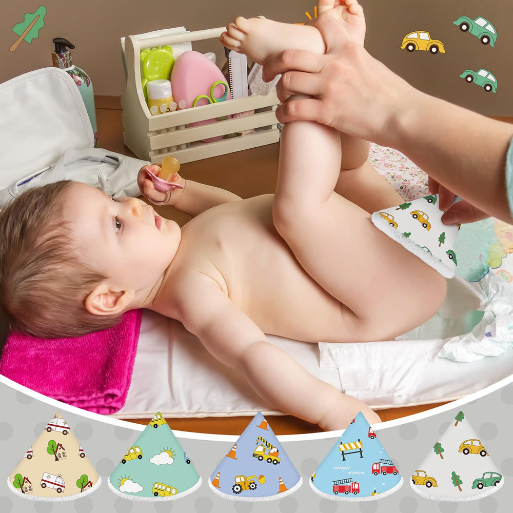 Timgle cone-shaped design helps contain spills during diaper changes