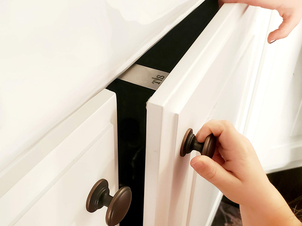 Tin Soldier close-up stainless steel latch highlights durable, corrosion-resistant construction.