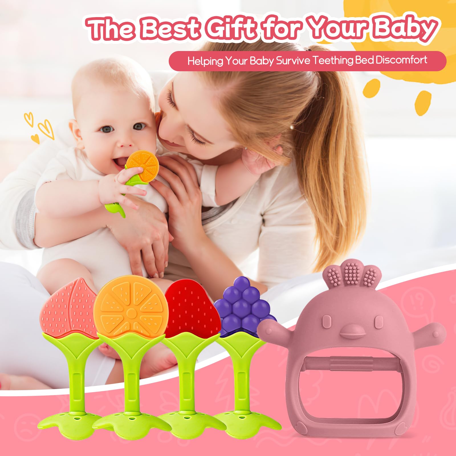 Tinabless five-teether set packaged for gifting and travel