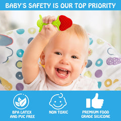 Tinabless teething keys forest colors pack demonstrates multisensory textures for soothing play.