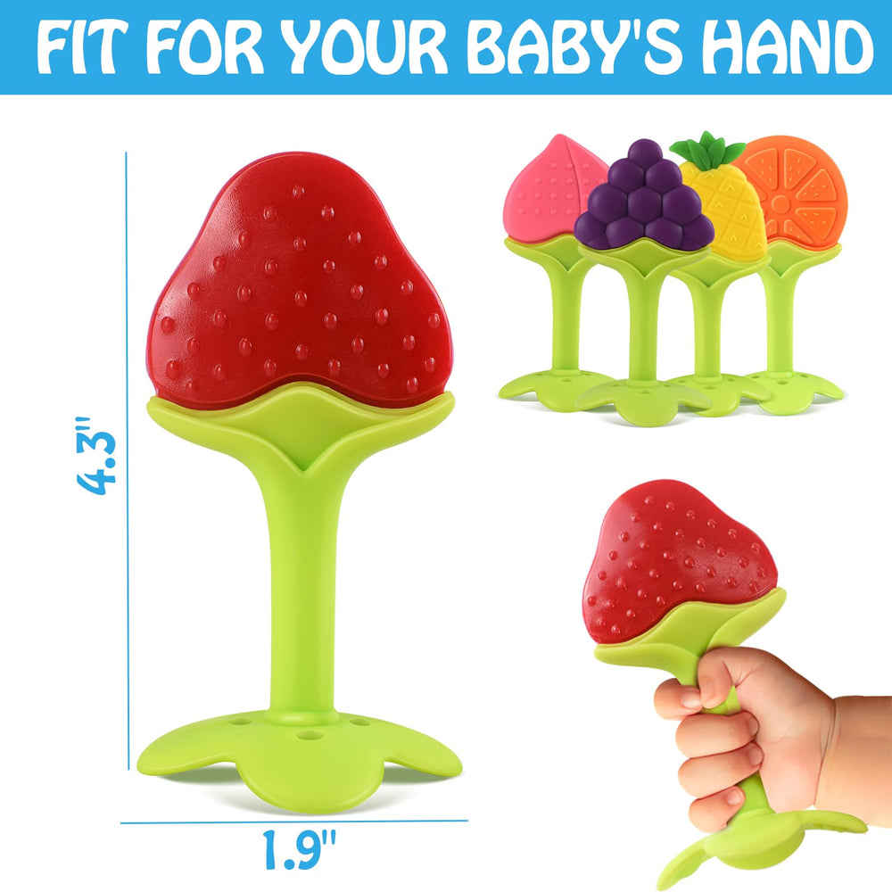 Tinabless teething keys fruit shapes promote visual learning during teething play.