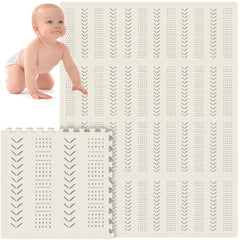 Tinideya 12 tiles baby play mat laid on floor for safe tummy time.