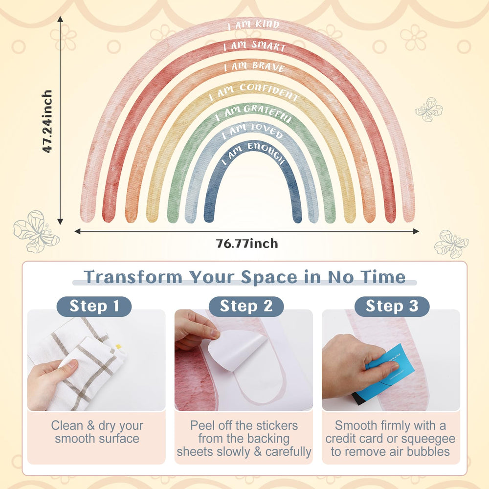 Tinideya rainbow wall decal assembly pieces for easy alignment