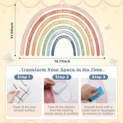 Tinideya rainbow wall decal assembly pieces for easy alignment