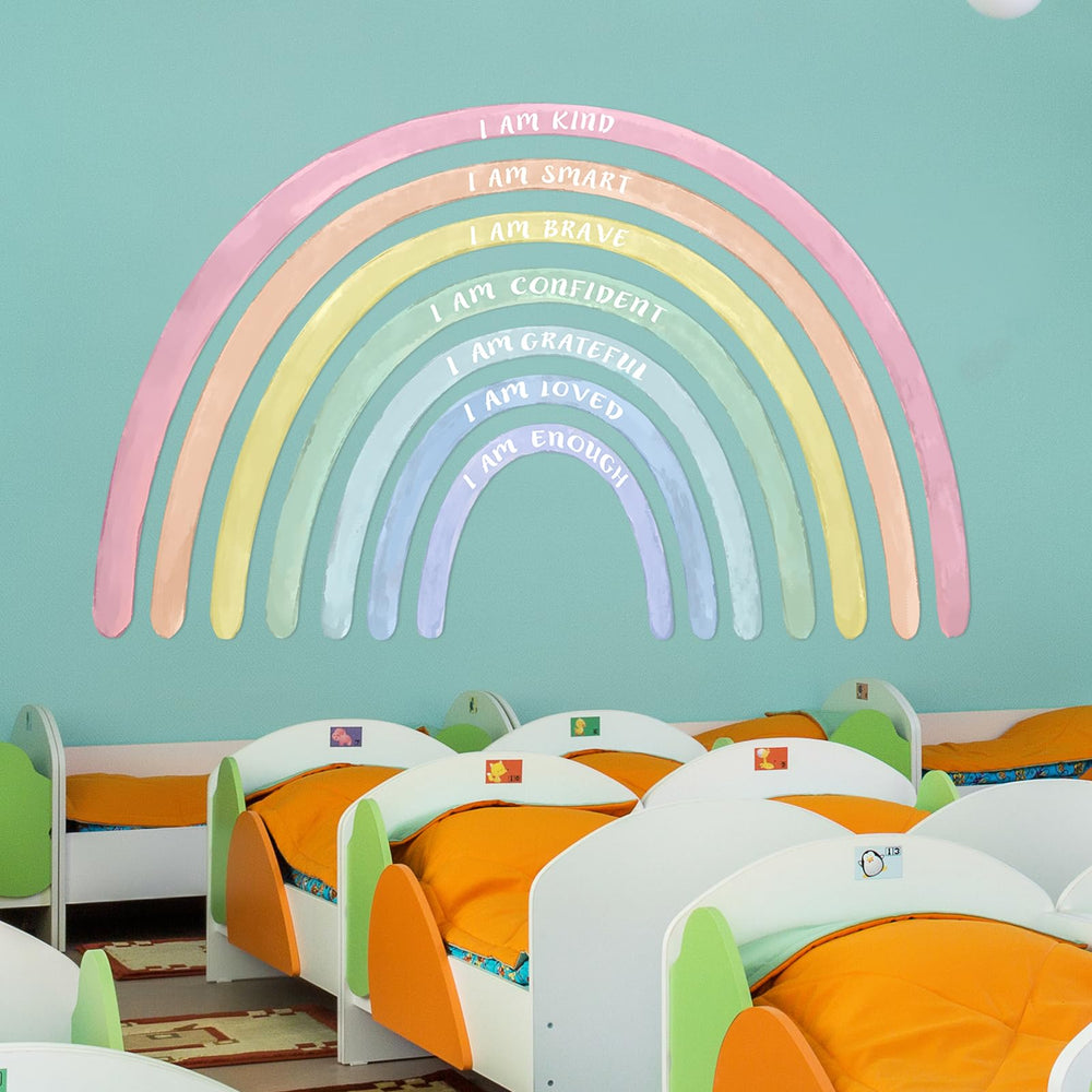 Tinideya rainbow wall decal five-piece design for simple assembly.