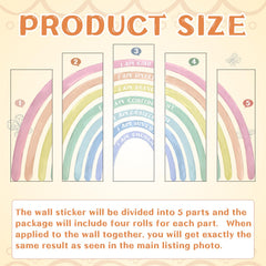 Tinideya large rainbow wall decal spans big wall with 195 x 120 cm presence.