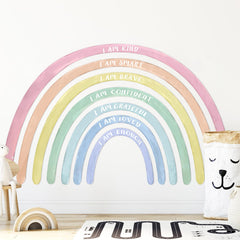 Tinideya rainbow wall decal nursery brightens with pastel hues and inspiration.