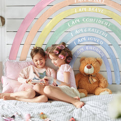 Tinideya rainbow wall decal waterproof vinyl for smooth, damage-free application.