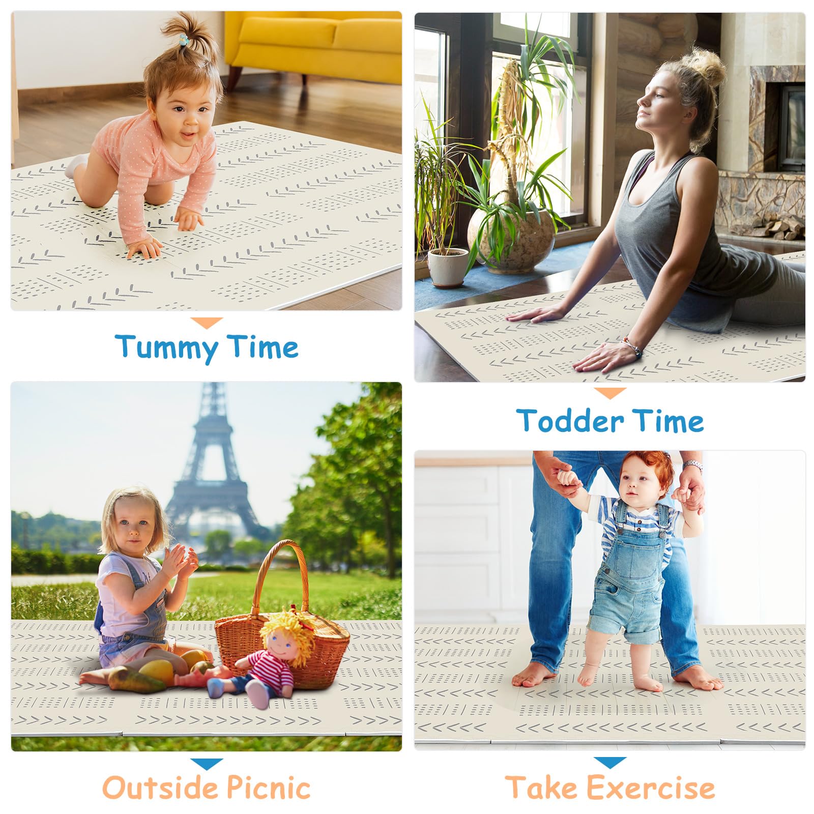 Tinideya playtime scene with toddlers exploring on the mats.