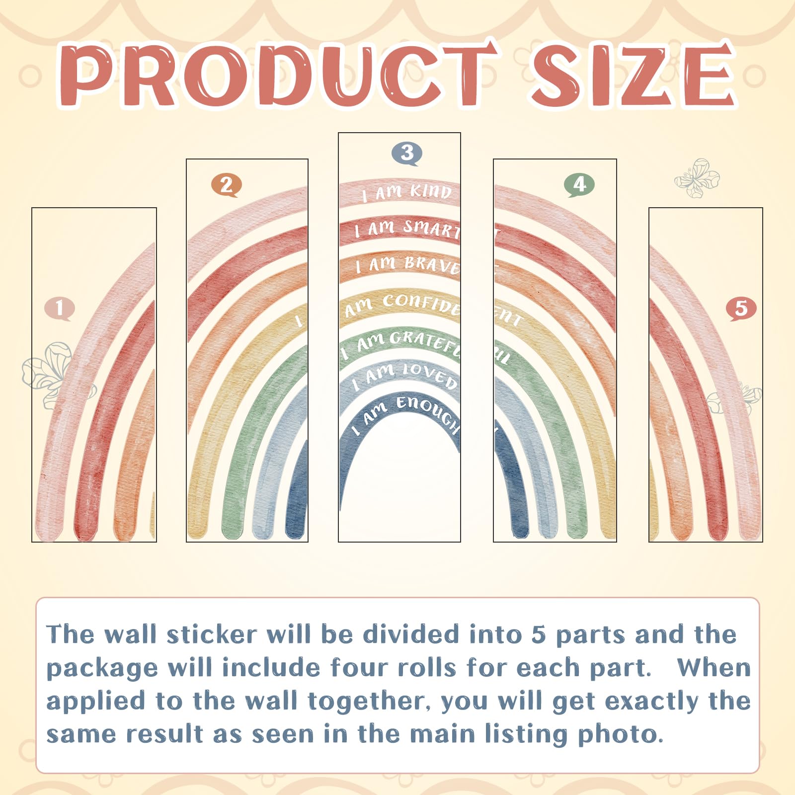 Tinideya watercolor rainbow gradients create a soft kids room backdrop