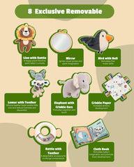 TINITIGIES Baby Play Gym Mat during tummy time encourages strength and focus.